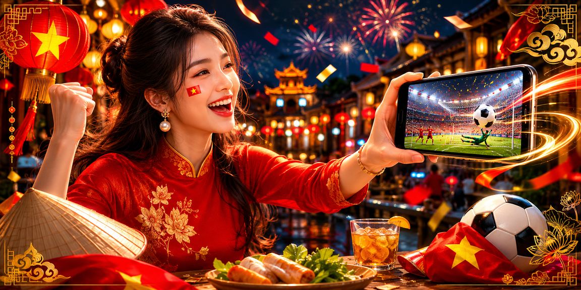 Người dùng tại Hà Nội xem casino di động trong không gian đèn lồng